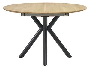 Tavolo da pranzo rotondo allungabile in legno chiaro di rovere massello L120-170 cm OLGA
