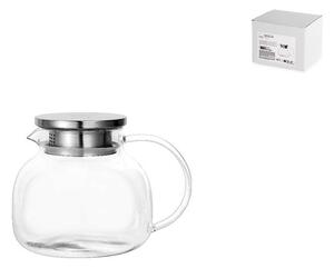 Teiera in vetro borosilicato trasparente con tappo e filtro in acciaio inox 18/10 lt 1,2