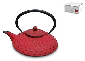 Teiera in ghisa smaltata con filtro in acciaio inox colore rosso lt 0,80