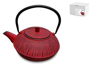 Teiera in ghisa smaltata con filtro in acciaio inox colore rosso lt 0,80