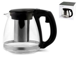 Teiera in vetro borosilicato con filtro inox lt 1,10