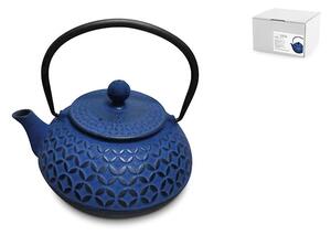 Teiera in ghisa smaltata con filtro in acciaio inox colore blu lt 0,80