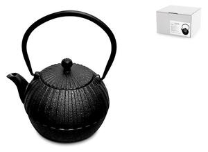 Teiera in ghisa smaltata con filtro in acciaio inox colore nero lt 0,80