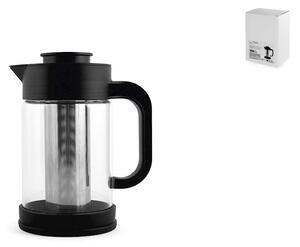 Teiera in vetro borosilicato trasparente con filtro in acciaio inox 18/10 lt 0,9
