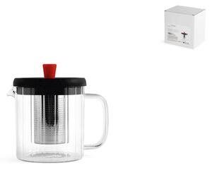Teiera in vetro borosilicato trasparente con filtro in acciaio inox 18/10 lt 0,6