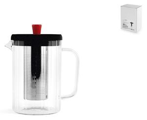 Teiera alta in vetro borosilicato trasparente con filtro in acciaio inox 18/10 lt 1