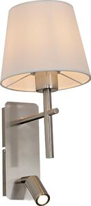 Zuma Line W4106-2SN+WH-LED Applique LUNA 1xE27/40W/230V + LED/2,5W cromo/bianco