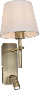 Zuma Line W4106-2AB+WH-LED Lampada da parete LUNA 1xE27 (max 40W) 230V + LED integrato 2,5W, ottone/bianco