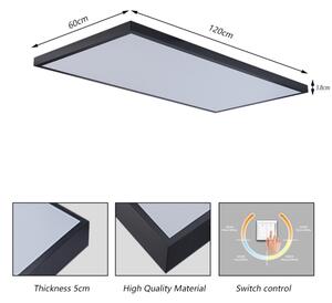 Brilagi - Plafoniera da bagno FRAME LED/96W/230V 120x60 cm IP44 nera