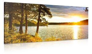 Stampa su tela – Tramonto sul lago