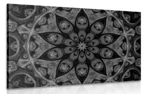 Quadro su tela – Mandala ipnotica in bianco e nero