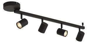 Faretto da soffitto moderno nero a 4 luci GU10 50mm con retroilluminazione e interruttore a 3 posizioni - Back Up