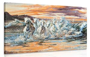 Quadro su tela – Cavalli formati da acqua
