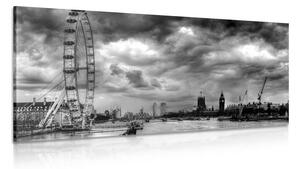 Stampa su tela – Londra unica e il fiume Tamigi in bianco e nero