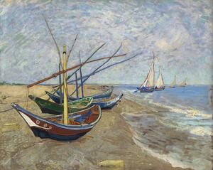 Riproduzione Fishing Boats on the Beach at Saintes-Maries-de-la-Mer, Vincent van Gogh