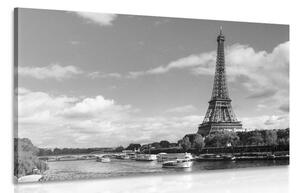 Quadro su tela – Panorama mozzafiato di Parigi in bianco e nero