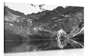 Stampa su tela – Morskie Oko nei Tatra in bianco e nero