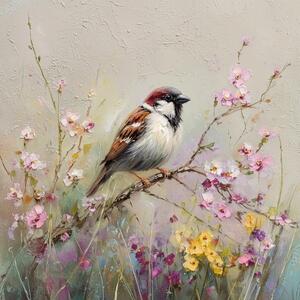 Dipinto stampato dipinto su tela 32x32 cm Sparrow – Styler
