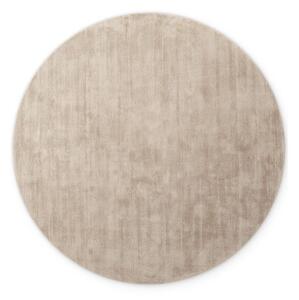 Tappeto rotondo beige in viscosa tessuto a mano ø 120 cm Noemi – Vikosa
