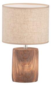 Lampada da tavolo marrone/beige in calcestruzzo con paralume in tessuto (altezza 35 cm) Malik – Fischer & Honsel