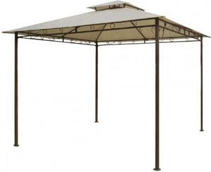 GDLC Gazebo da Giardino 3x3 mt in Acciaio/Tessuto con Doppio Tetto colore Ecr - HAITI
