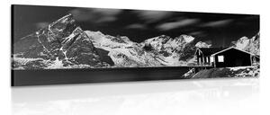 Quadro su tela – Paesaggio notturno in Norvegia in bianco e nero