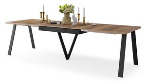 AVERY Rovere Zincato Halifax/struttura Nera - TAVOLO LOFT/INDUSTRIALE PER SALONE /SALA DA PRANZO ESTENDIBILE - 2 MISURE!