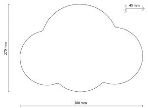 TK Lighting Applique Cloud, bianco, acciaio, luce indiretta, 38 x 27 cm