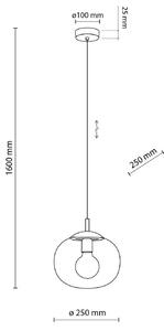 TK Lighting Lampada a sospensione Vibe, vetro marrone-trasparente, Ø 25 cm