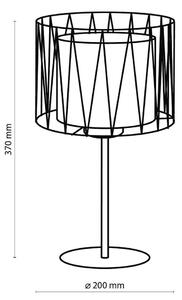 TK Lighting Lampada da tavolo Harmony, nero, Jute naturale, altezza 37 cm
