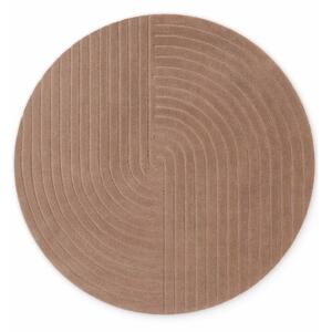 Tappeto rotondo beige in lana tessuto a mano ø 120 cm Arcura – Vikosa