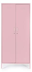 Armadietto rosa chiaro in metallo con chiusura a chiave 80x185x50 cm Cambridge – Yes Everyday
