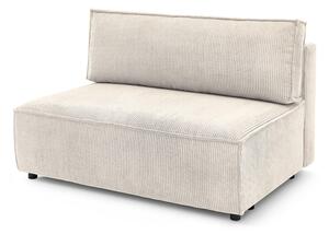 Modulo divano in velluto a coste color crema, pezzo centrale Nihad modular - Bobochic Paris