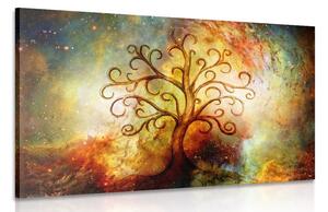 Quadro su tela – Albero della vita con astrazione dell'universo