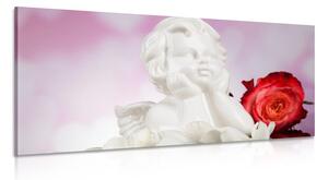 Stampa su tela – Angelo con rosa