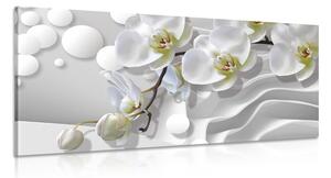 Quadro su tela – Orchidea su sfondo astratto