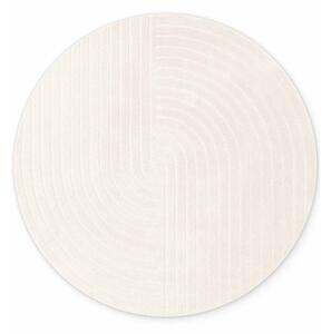 Tappeto rotondo color crema in lana tessuto a mano ø 120 cm Arcura – Vikosa