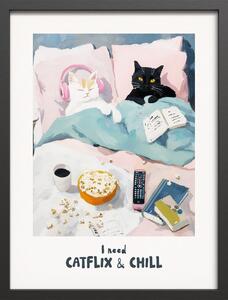 Dipinto stampato con cornice inclusa 30x40 cm Catflix – Styler