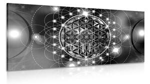 Stampa su tela – Mandala affascinante in bianco e nero