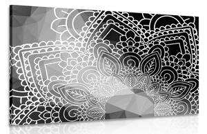 Quadro su tela – Elementi di Mandala in bianco e nero