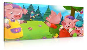 Quadro su tela – Tre porcellini