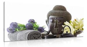 Quadro su tela – Natura morta wellness con Buddha