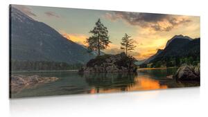 Quadro su tela – Paesaggio montano sul lago