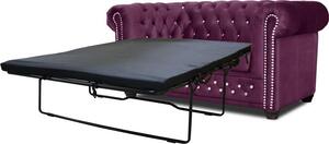 Divano Chesterfield York Blink con funzione letto, rivestito in tessuto, imbottito
