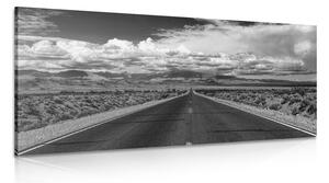 Quadro su tela – Sentiero nel deserto in bianco e nero