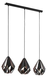 EGLO lampada a sospensione CARLTON 1 3x60 W nero e rame 49991