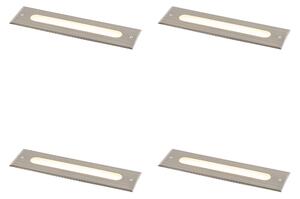 Set di 4 faretti da terra moderni in acciaio 30 cm LED inclusi IP65 - Eline