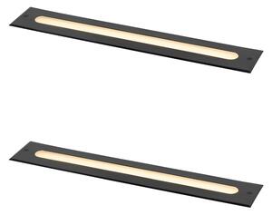 Set di 2 faretti da terra moderni neri 50 cm incl. LED IP65 - Eline