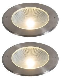 Set di 2 faretti da terra moderni in acciaio con LED 20W - Bridge