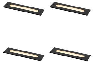 Set di 4 faretti da terra moderni neri 30 cm con LED IP65 - Eline